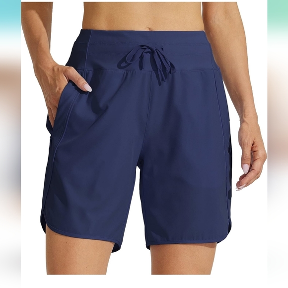 Willit Women's 7" Athletic Running Shorts Long Workout Hiking Shorts - Picture 4 of 14